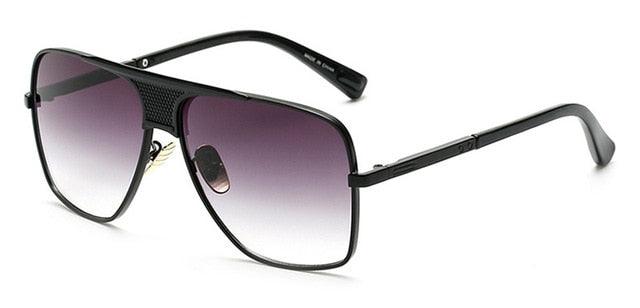 Vintage Men Square Sunglasses - Designer Fashion Women Golden Sun Glasses UV400 (2U102)