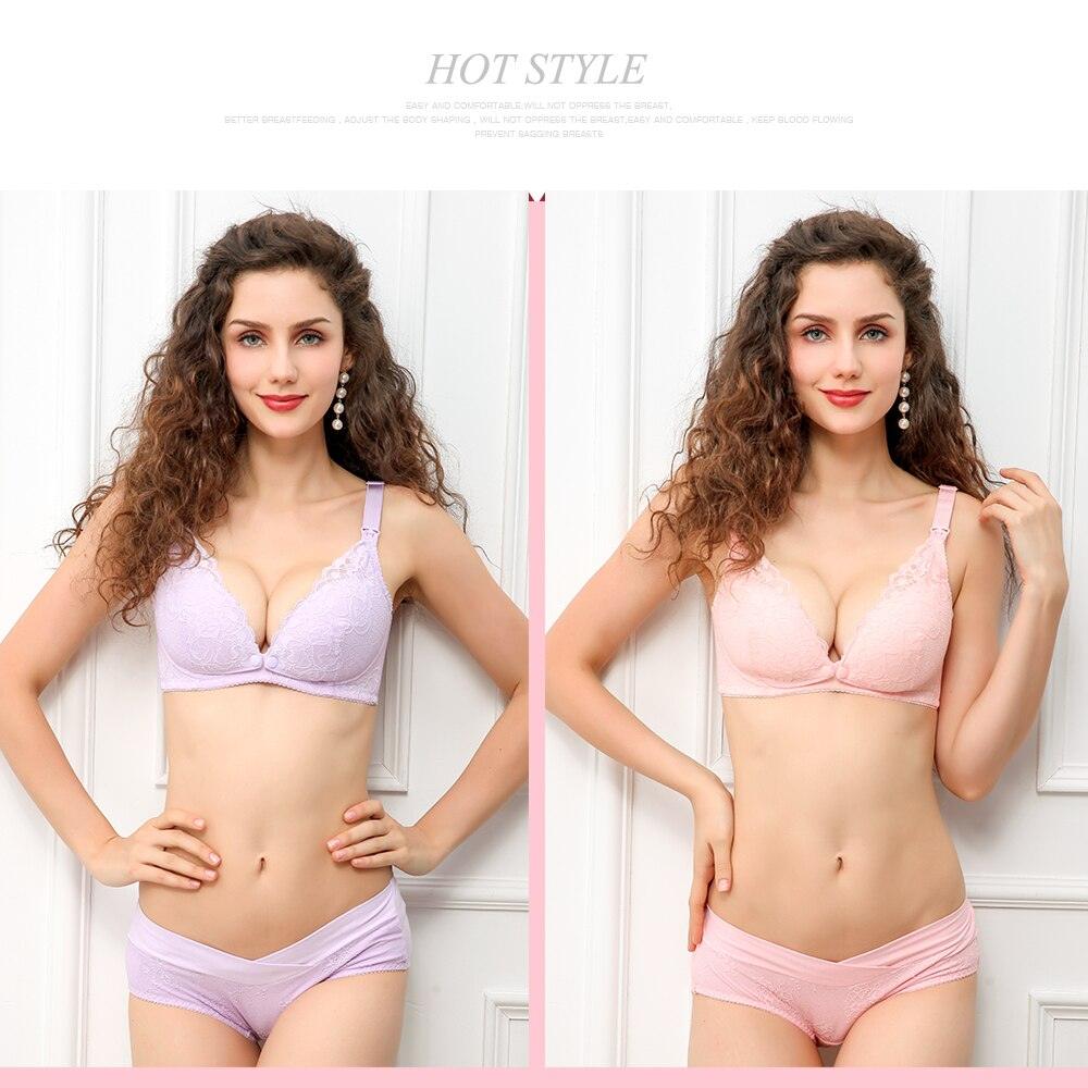 Nursing Bra - Pregnancy Cotton Maternity Bralettes - Adjusted Breast Feeding Underwear Bra (D6)(3Z2)(6Z2)