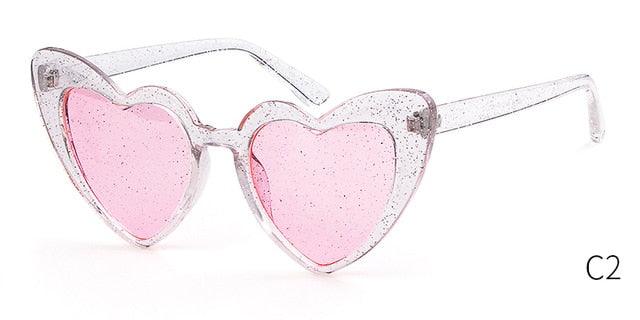 Fashion Crystal Lover Heart Glitter Sunglasses - Designer Love Sunglasses (2U44)