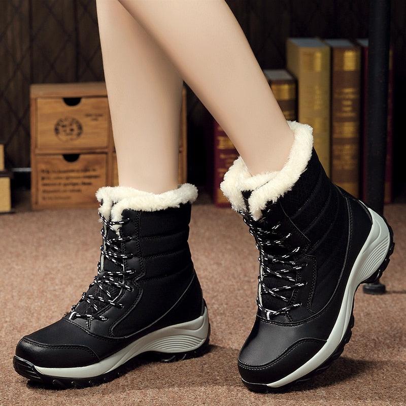 Great Women Boots - Waterproof Winter Shoes - Snow Platform Ankle Boot With Thick Fur (BB1)(BB5)(F38)(F107)