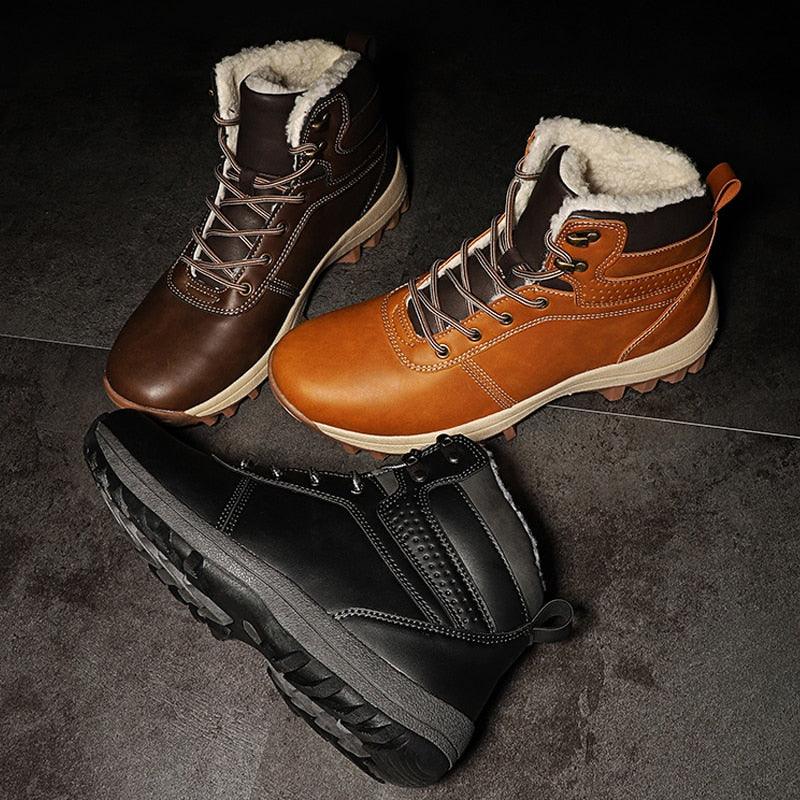 Great Men Boots - Split Leather Lace-up Men Shoes - British Snow Boots (MSB2)(MSB5)
