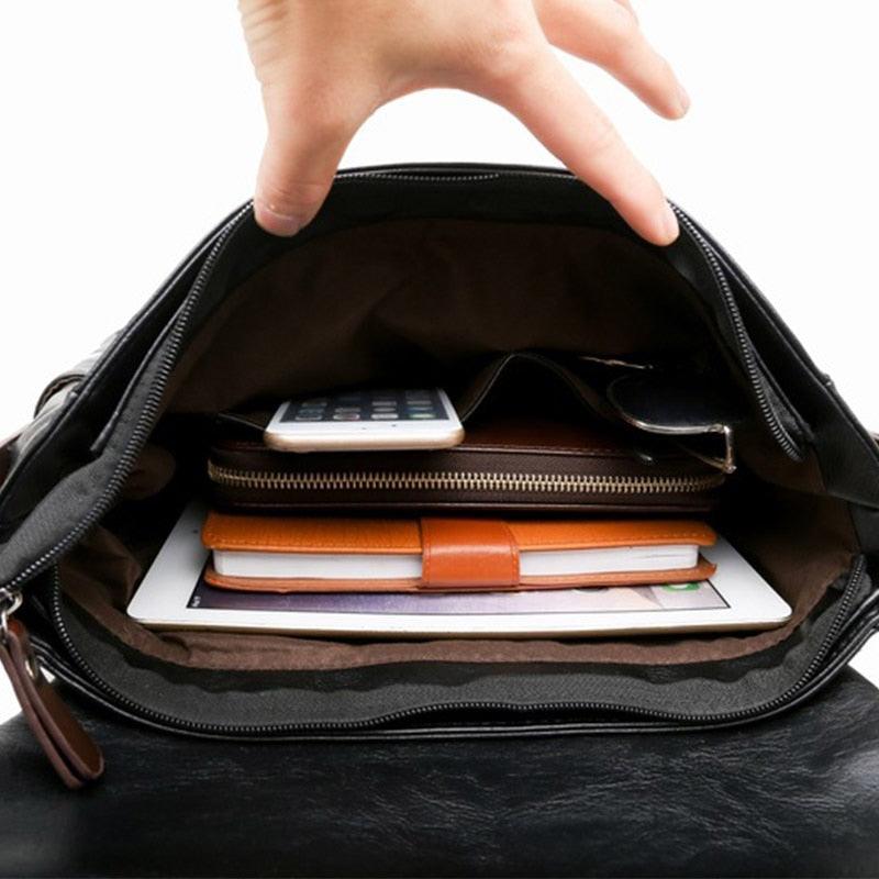 Fashion Brand PU Leather Men Crossbody Bag - Casual Shoulder Bags - Travel Crossbody Bags Male Messenger bag Bags (3MA1)(LT4)(1U78) - Deals DejaVu