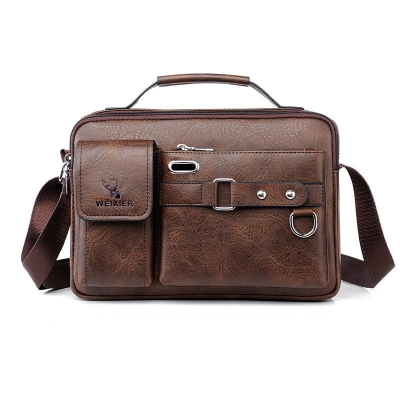 New Men Shoulder Bag Men Crossbody Bags - PU Leather Handbag - Men Messenger Bags Top handle Tote Bag for Male (3MA1)(LT4)(1U78) - Deals DejaVu