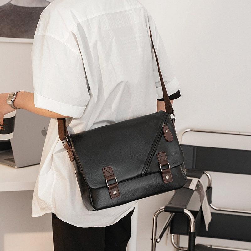 Fashion Brand PU Leather Men Crossbody Bag - Casual Shoulder Bags - Travel Crossbody Bags Male Messenger bag Bags (3MA1)(LT4)(1U78) - Deals DejaVu