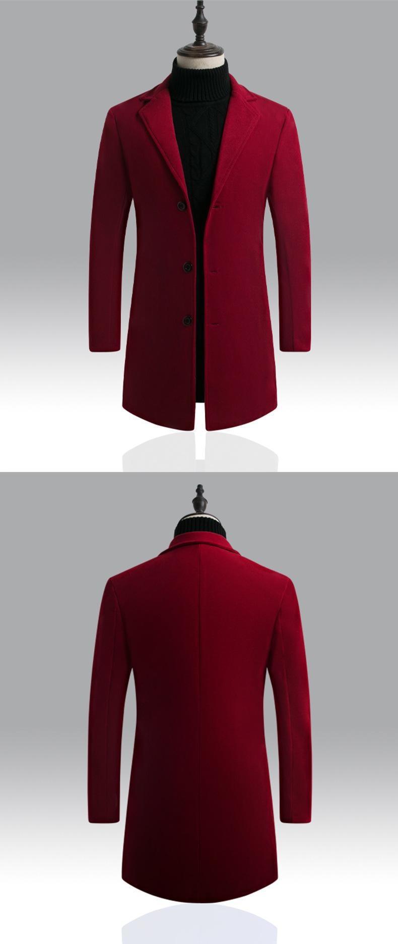 New Men Jacket Single Breasted Trench Coat - Solid Color Windbreakers Cardigan Jacket -Mens Overcoat chaquetas hombre (D100)(TM4)(CC1) - Deals DejaVu