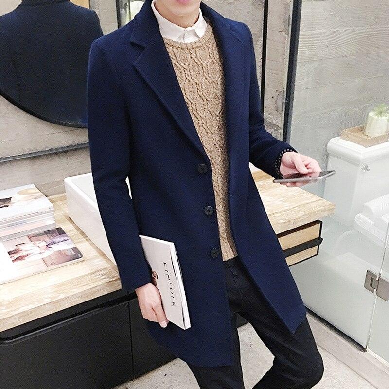 Men Autumn Winter Overcoats Wool Blends Business - Trench Long Jackets Leisure Overcoat Fit Male Solid Color 5XL (D100)(TM4)(CC1) - Deals DejaVu