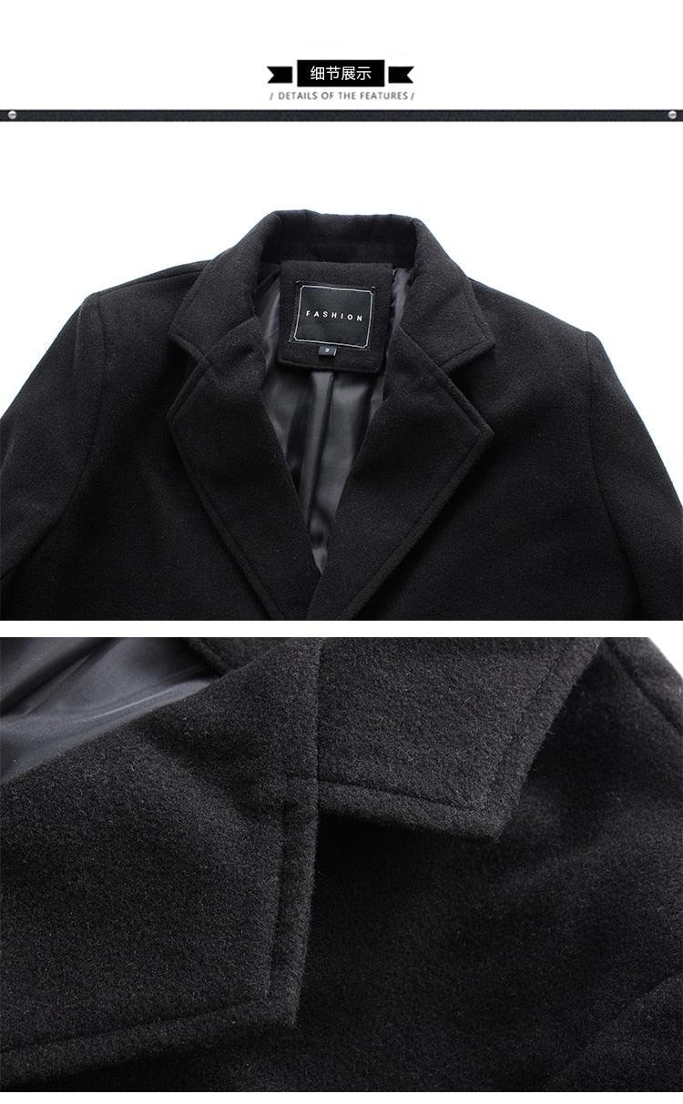 New Men Jacket Single Breasted Trench Coat - Solid Color Windbreakers Cardigan Jacket -Mens Overcoat chaquetas hombre (D100)(TM4)(CC1) - Deals DejaVu