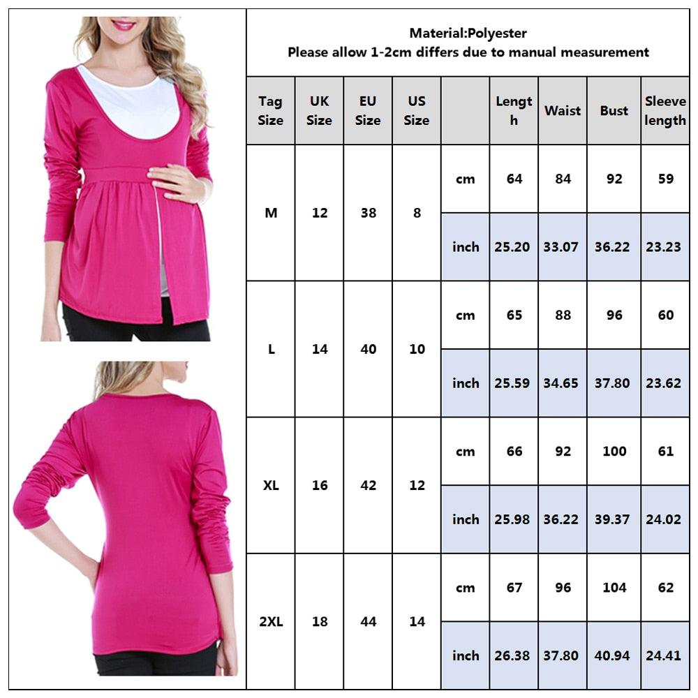 Great Women's Long Sleeve O Neck Maternity Nursing Tops - Pregnant Women Breastfeeding Blouse (1U4)(Z1)