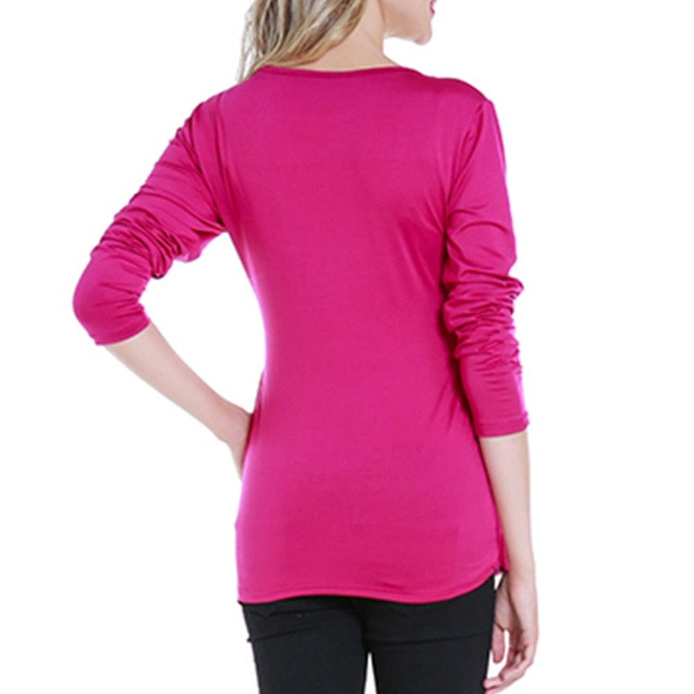 Great Women's Long Sleeve O Neck Maternity Nursing Tops - Pregnant Women Breastfeeding Blouse (1U4)(Z1)