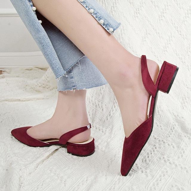 Great Summer Wild Buckle Women's High Heel - Sandals Low Heel Shoes (SH3)(SH2)(FS)(SS1)