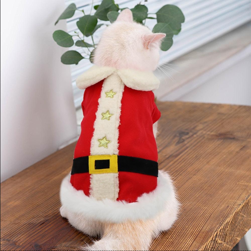 Santa Dog Costume Christmas Clothes - Winter Warm Pet Dog Jacket Coat- Puppy Cat Christmas (D69)(W1)(W4)