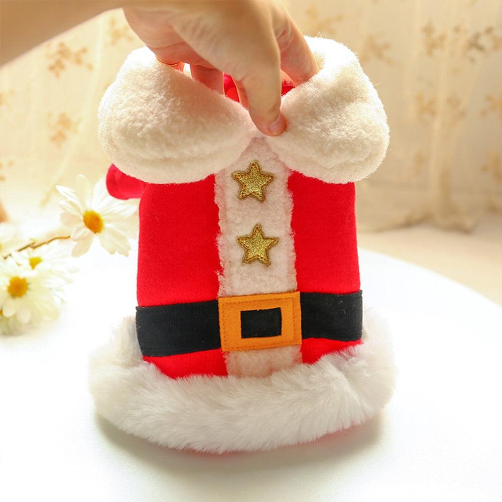 Santa Dog Costume Christmas Clothes - Winter Warm Pet Dog Jacket Coat- Puppy Cat Christmas (D69)(W1)(W4)