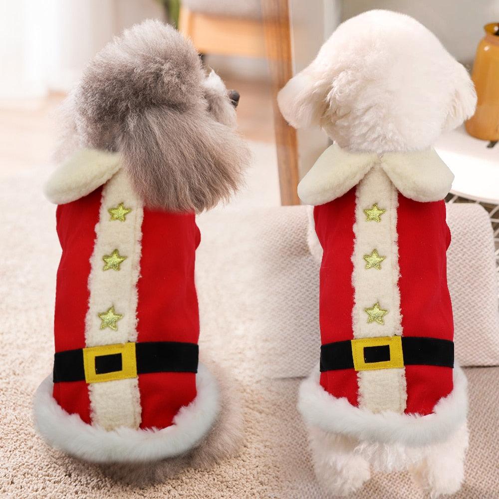 Santa Dog Costume Christmas Clothes - Winter Warm Pet Dog Jacket Coat- Puppy Cat Christmas (D69)(W1)(W4)