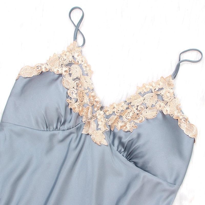 Amazing Women Sleepwear - With Chest Pads Sexy Women Pajamas Set- Lace Silk Sleep Lounge 5 Pieces Sets (ZP1)(F90)