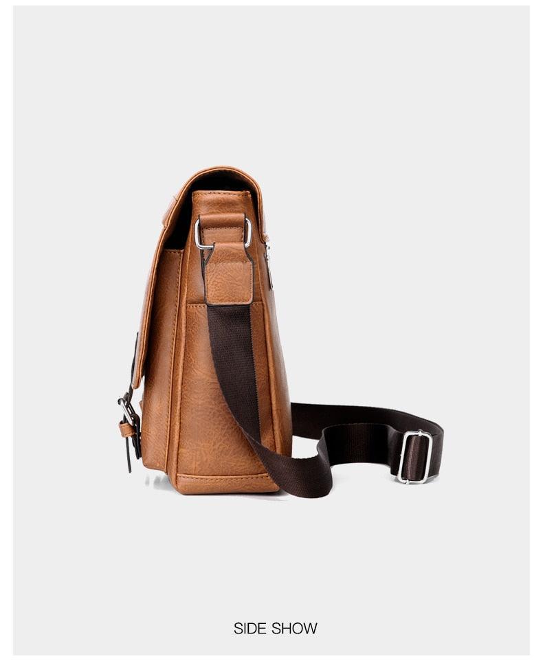 Vintage PU Leather Men bag - Crossbody Messenger Bags - Casual shoulder flap waterproof crossbody bags (3MA1)(LT4)(1U78) - Deals DejaVu