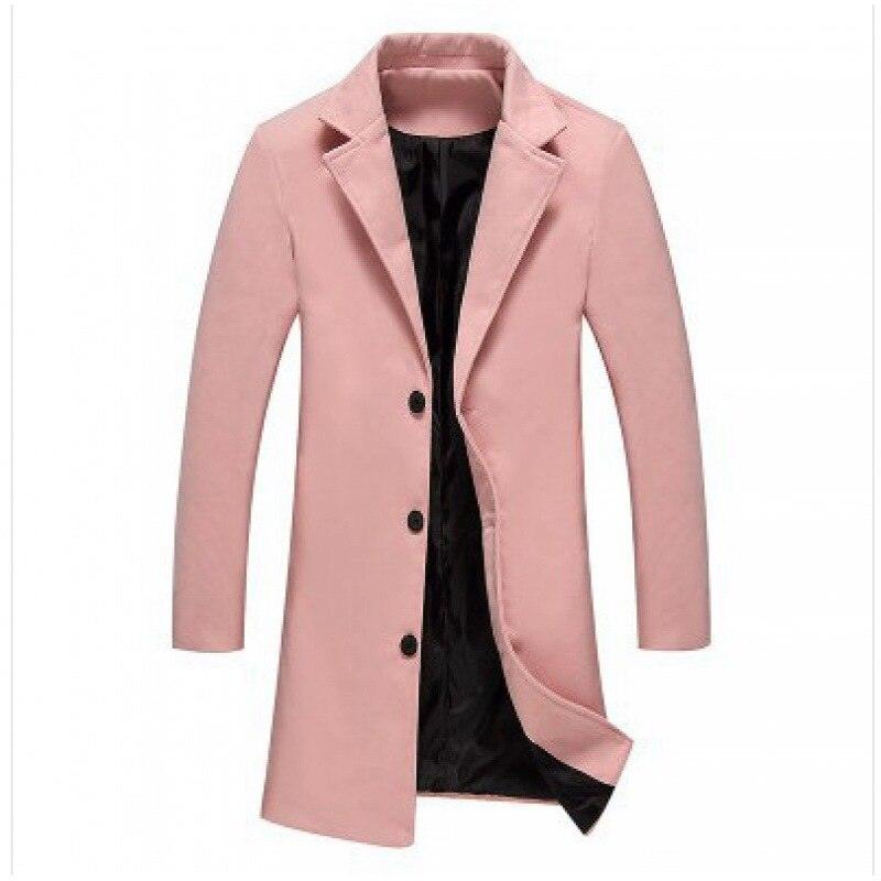New Men Jacket Single Breasted Trench Coat - Solid Color Windbreakers Cardigan Jacket -Mens Overcoat chaquetas hombre (D100)(TM4)(CC1) - Deals DejaVu