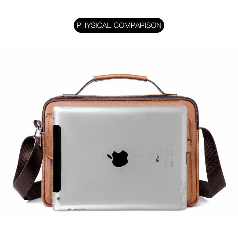 New Men Shoulder Bag Men Crossbody Bags - PU Leather Handbag - Men Messenger Bags Top handle Tote Bag for Male (3MA1)(LT4)(1U78) - Deals DejaVu