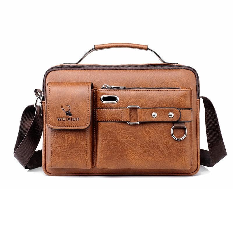 New Men Shoulder Bag Men Crossbody Bags - PU Leather Handbag - Men Messenger Bags Top handle Tote Bag for Male (3MA1)(LT4)(1U78) - Deals DejaVu