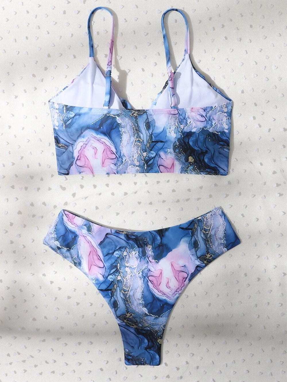 New Print Sport Bandeau Push up Bikinis - Sexy Marble Women Swimsuit High Waist Swimwear Women bathing suit Beach wear (TB8D)(1U26)(F26) - Deals DejaVu
