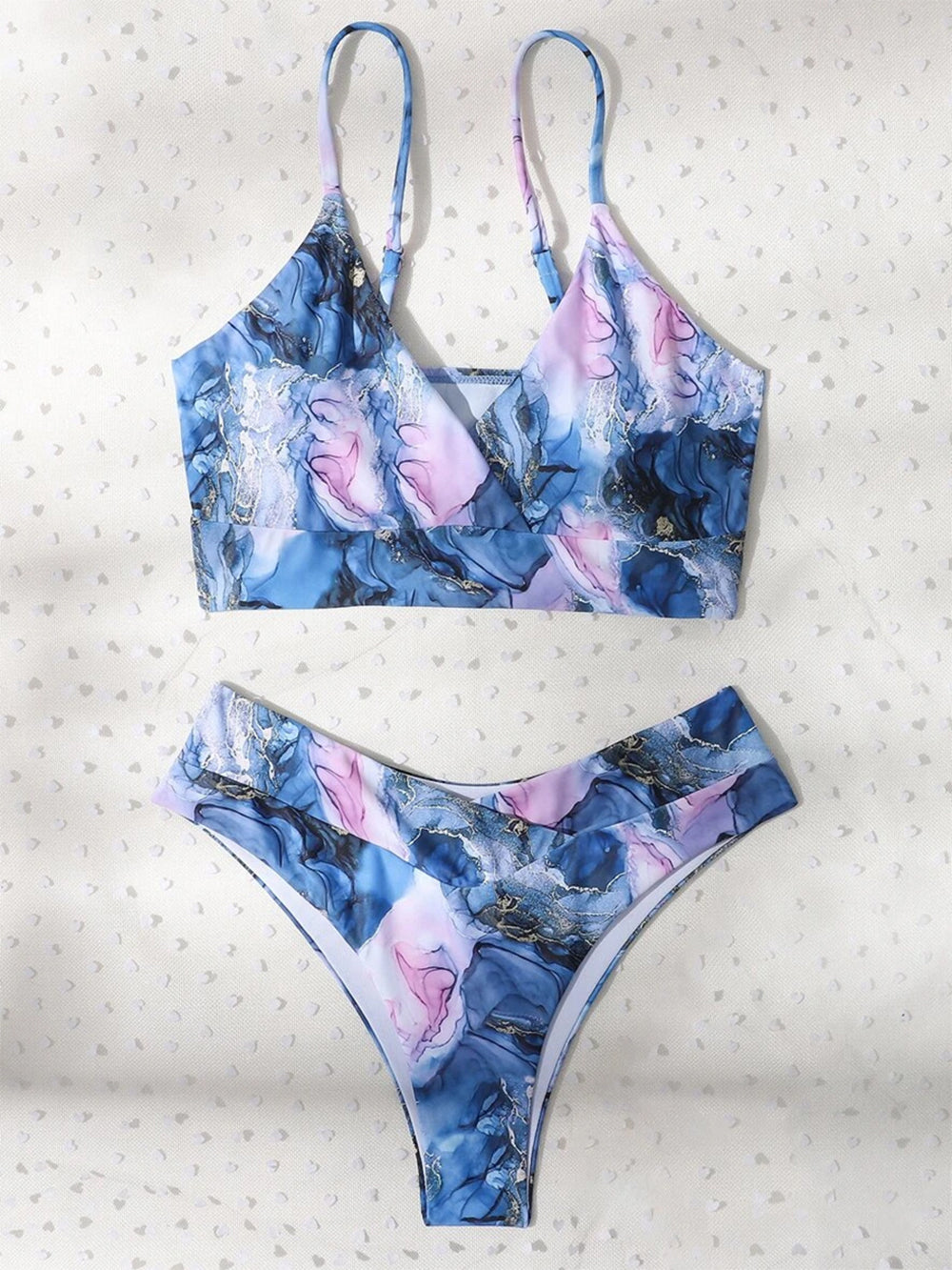 New Print Sport Bandeau Push up Bikinis - Sexy Marble Women Swimsuit High Waist Swimwear Women bathing suit Beach wear (TB8D)(1U26)(F26) - Deals DejaVu