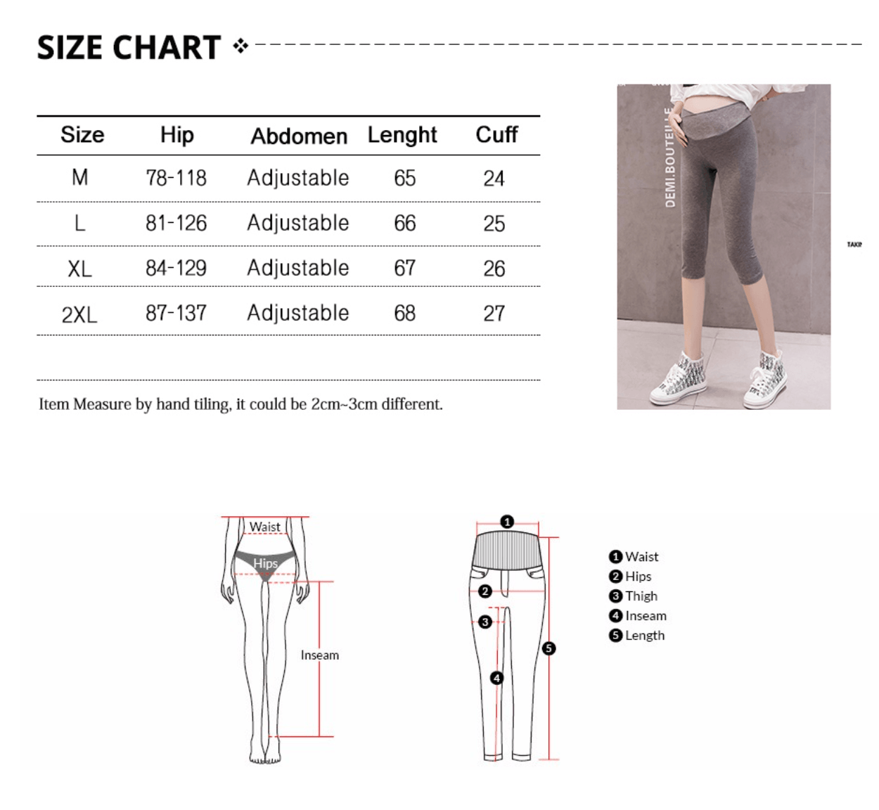Super Cute Summer Thin Cotton Modal Maternity Legging - Low Waist Belly - Short