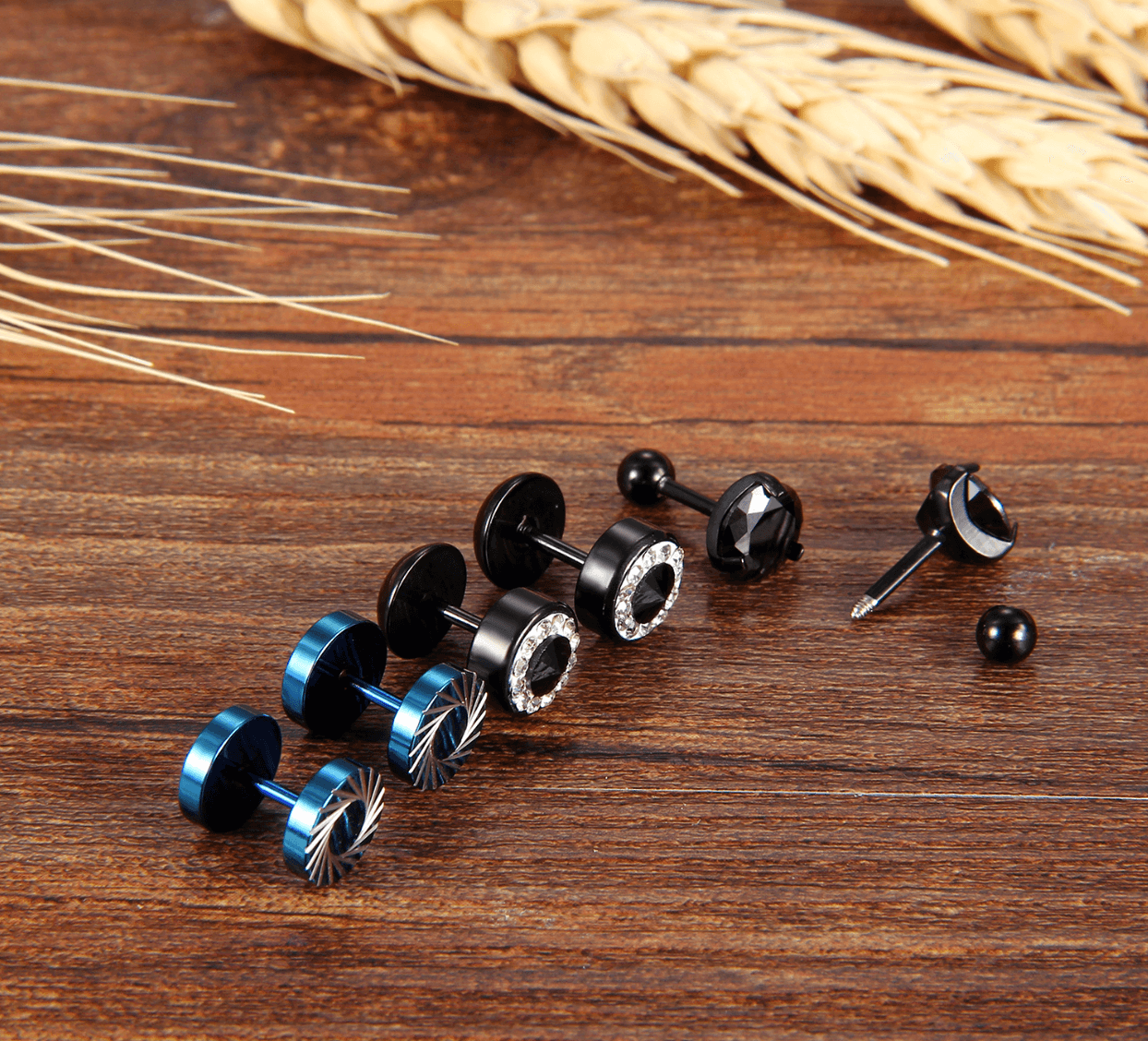 Great A Pair of 2 Pcs Piercing Punk Gothic Cyclone Design - Stainless Steel Ear Stud Earrings - Unisex Earrings (1U81) - Deals DejaVu