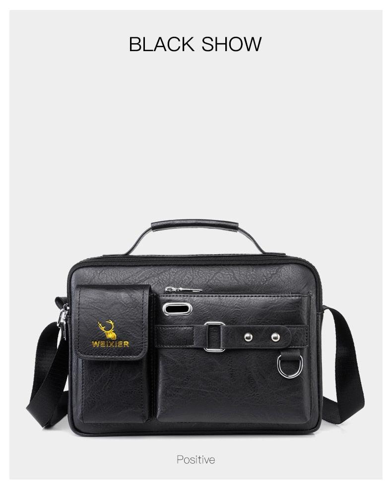 New Men Shoulder Bag Men Crossbody Bags - PU Leather Handbag - Men Messenger Bags Top handle Tote Bag for Male (3MA1)(LT4)(1U78) - Deals DejaVu