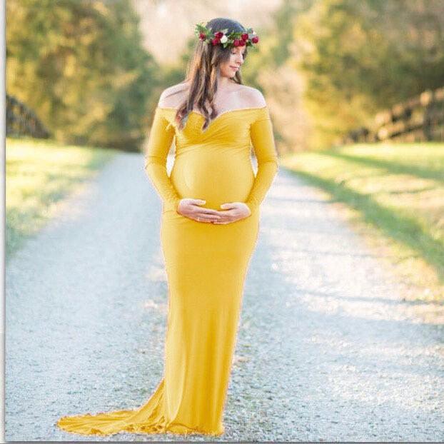 Pregnant Women Sexy Long Dresses - 100% Cotton Maternity V-Neck Maxi Gown Pregnancy Baby Shower Dress Photography Props Clothing (Z6)(1Z1)(2Z1)(3Z1)(7Z1) - Deals DejaVu