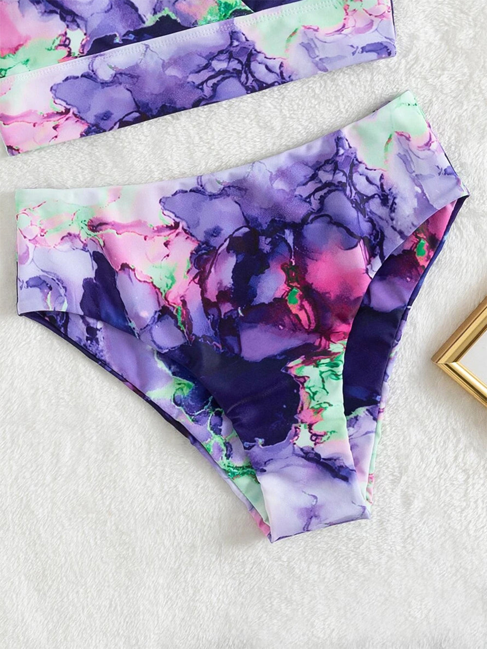 New Print Sport Bandeau Push up Bikinis - Sexy Marble Women Swimsuit High Waist Swimwear Women bathing suit Beach wear (TB8D)(1U26)(F26) - Deals DejaVu