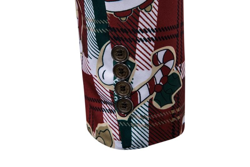 Buckle Male Blazer - Santa Claus Printed Blazers for Men (T2M)(CC5) - Deals DejaVu