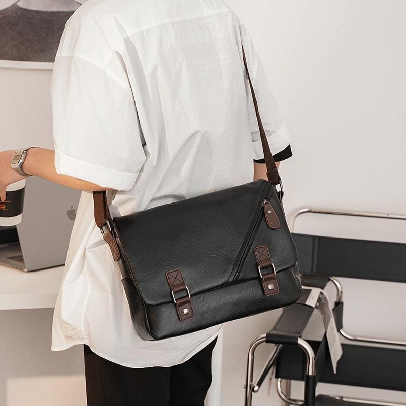 Fashion Brand PU Leather Men Crossbody Bag - Casual Shoulder Bags - Travel Crossbody Bags Male Messenger bag Bags (3MA1)(LT4)(1U78) - Deals DejaVu