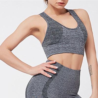 Sexy Women's Gym Shorts Yoga Set - Sports Bra + High Waist Shorts - Women Fitness Activewear Exercise Sets (D24)(BAP)(TBL)