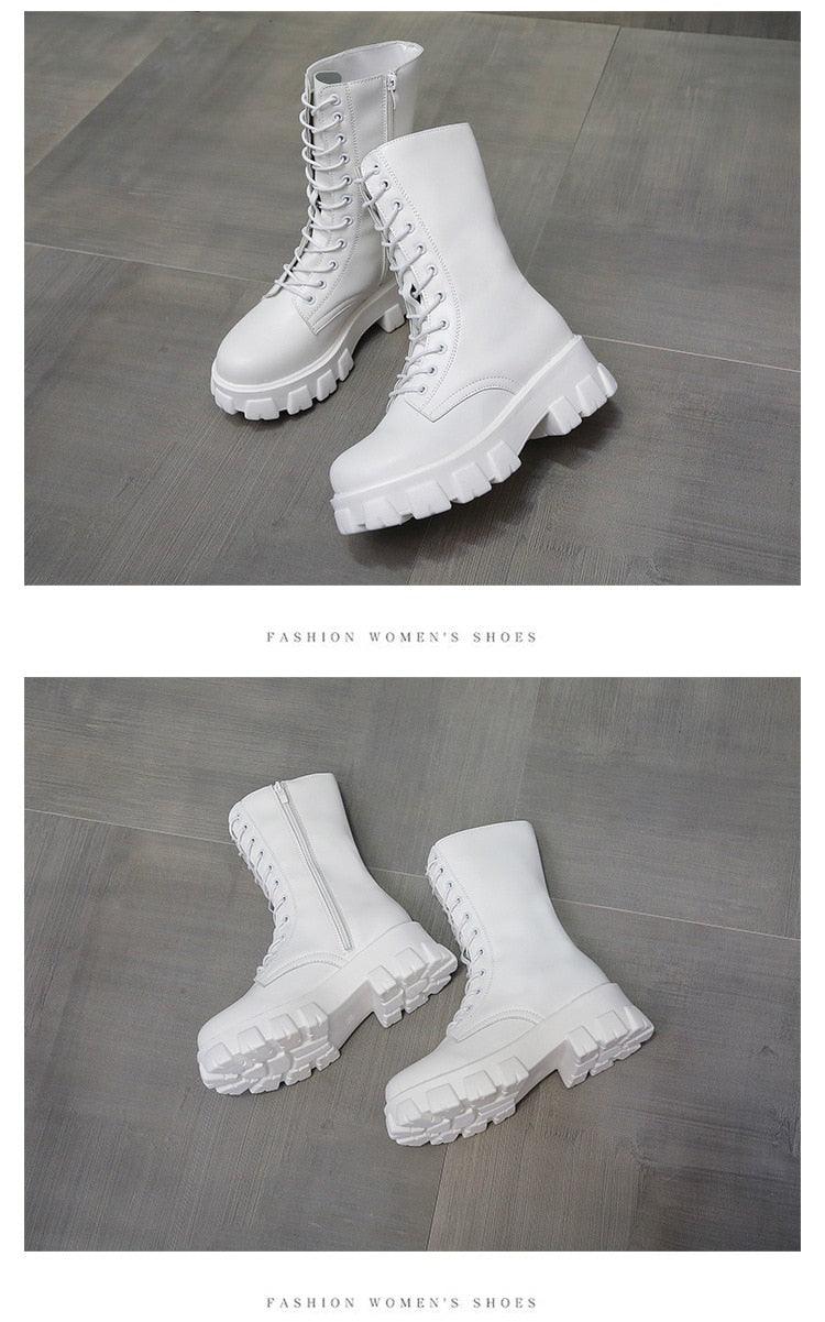 Autumn Women Chunky Heel Knee-length Boots -Brand Ankle Boots Female Round Toe Zipper Boots Lasdies Fashion Comfort (BB2)(CD)(WO4)(BB5)(F38)(3U38) - Deals DejaVu