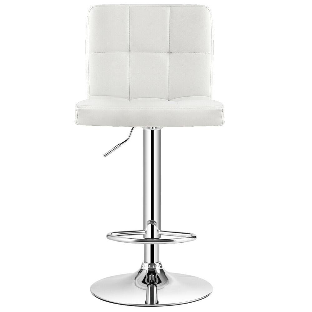 Set of 2 Adjustable Bar Stools PU Leather Swivel Kitchen Counter Pub Chair (D67)(FW2)(1U67)