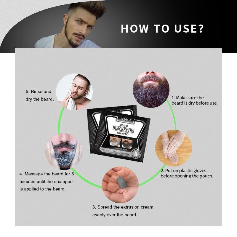 15ml Beard Blackening Shampoo Only 5mins Fast Dye Beard Into Black Long Lasting 4 Weeks Coloring Nourishing Beard Product (D45)(BD3)(1U45)