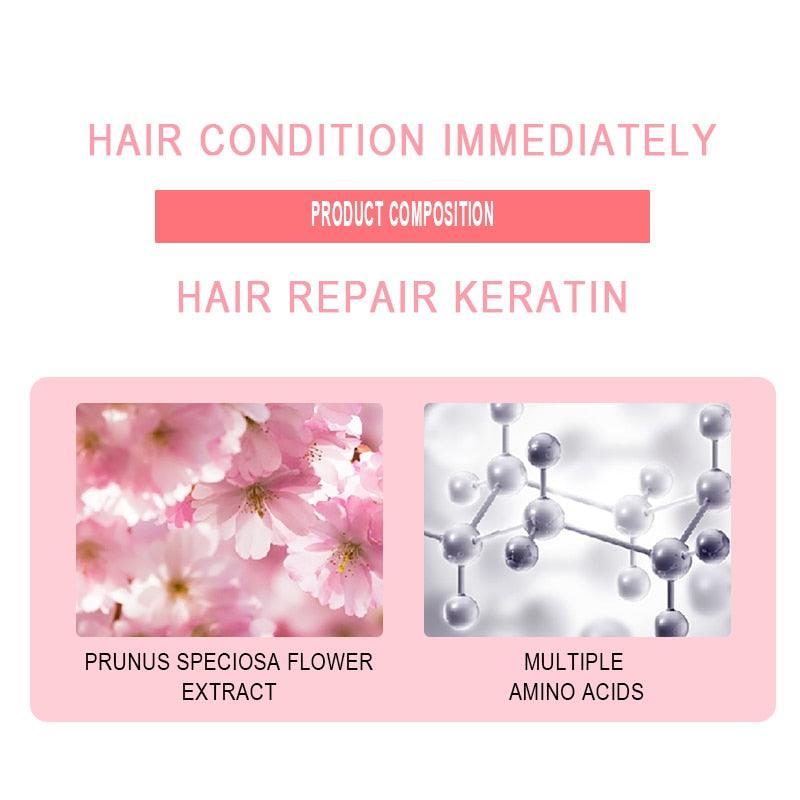 30ml Smoothes Cherry Blossom Leave-in Hair Mask Amino acid Hair Care Mask Help Repair Damaged Hair Nourishing Hair Mask (M1)(1U86)