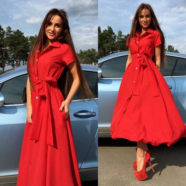Sexy Autumn Winter Summer Women Dress - Fashion Elegant Solid A Line Long Dresses - Casual Slim Party Dress (BWM)(WS06)(F30)