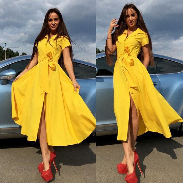 Sexy Autumn Winter Summer Women Dress - Fashion Elegant Solid A Line Long Dresses - Casual Slim Party Dress (BWM)(WS06)(F30)