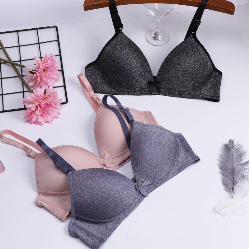 Cute Sexy Cotton Front Bow Bra - Without Steel Ring - Thin Section Adjustment Bra (2U27)