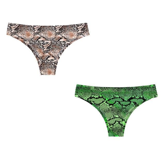 Sexy Seamless Women's Panties - Prints Leopard Female T-back G-string Thong - Female Panties 2 Pcs (D28)(TSP1)(TSP3)