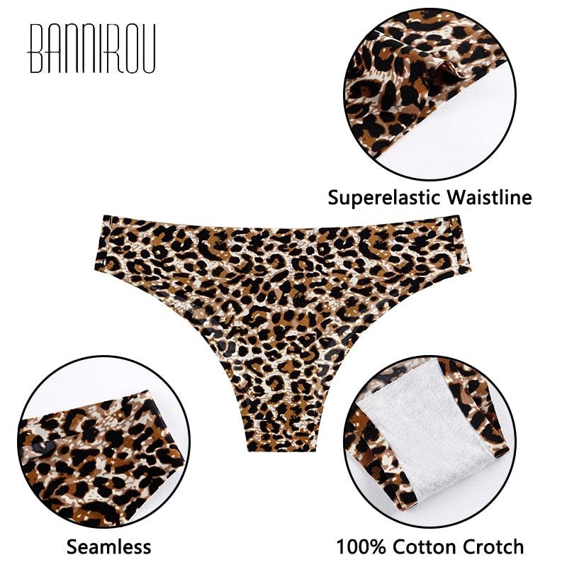 Sexy Seamless Women's Panties - Prints Leopard Female T-back G-string Thong - Female Panties 2 Pcs (D28)(TSP1)(TSP3)
