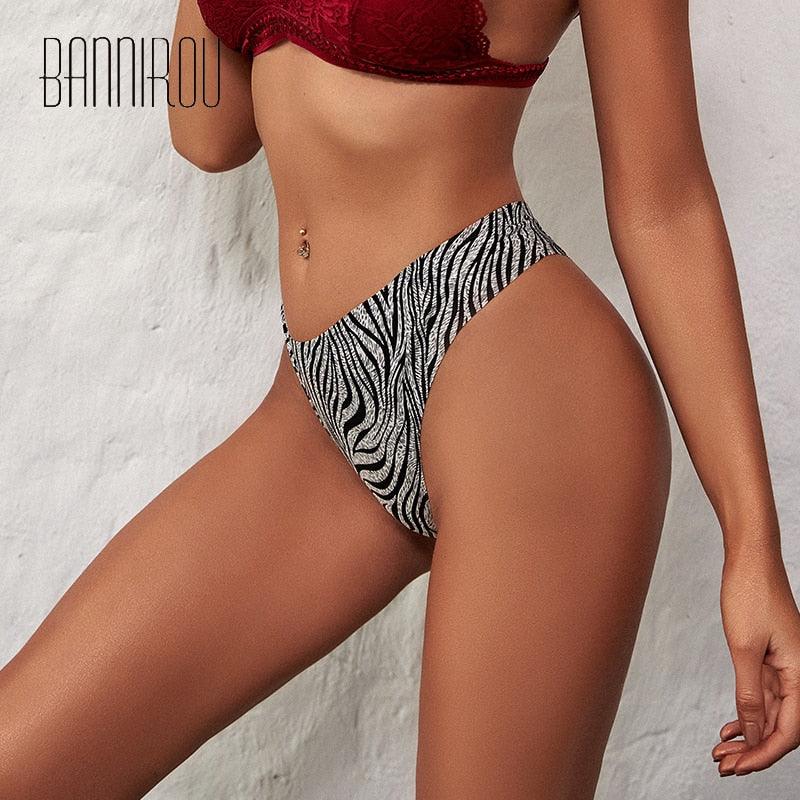Sexy Seamless Women's Panties - Prints Leopard Female T-back G-string Thong - Female Panties 2 Pcs (D28)(TSP1)(TSP3)