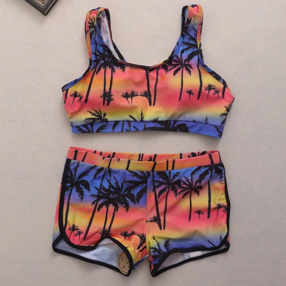 Gorgeous Sexy Women Swimsuit - Women's Crop Top High Waist Shorts - Floral Bikini Beach - Swimwear Beachwear (D26)(TB8D)