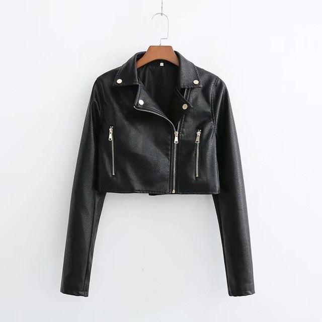 Sexy women's New Wild Fashion Short Motorcycle Leather Jacket (D23)(TB8B)