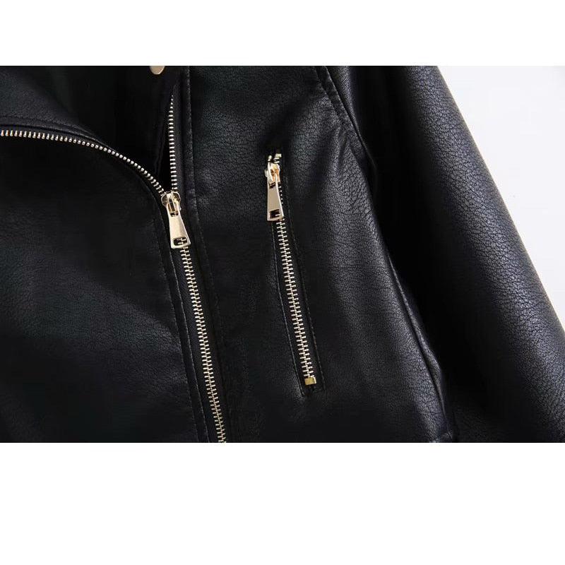 Sexy women's New Wild Fashion Short Motorcycle Leather Jacket (D23)(TB8B)