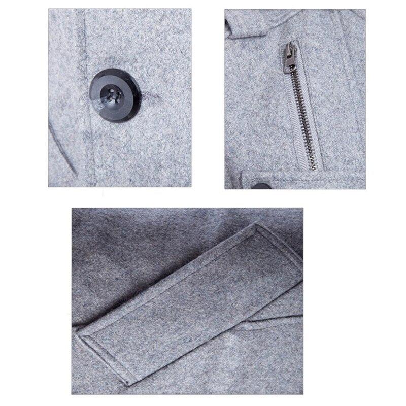 Men Windbreaker Coat - Black Grey Double-breasted Wool Overcoat - Formal Business Autumn Winter (D100)(TM4)(CC1) - Deals DejaVu