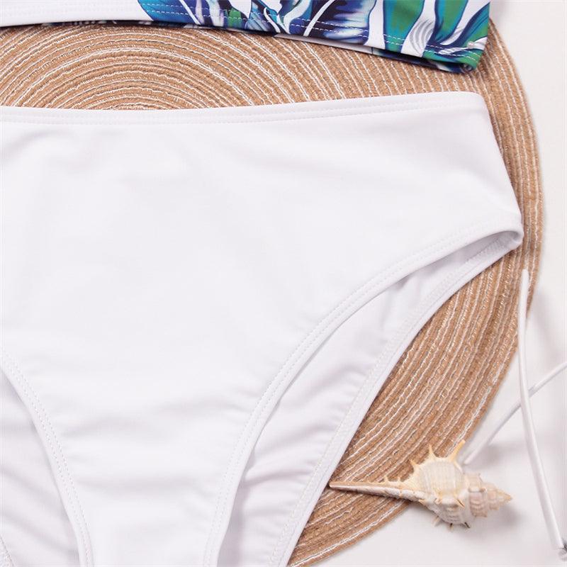 Sexy Twist Tank High-Waist Bikini Sets - Women Push Up Swimsuits Bathing Suit Swimwear - Solid Leaves V-neck Bikinis Beachwear (TB8D)(1U26)(F26) - Deals DejaVu