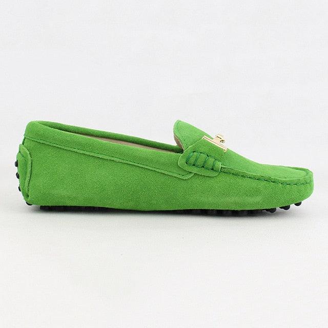 Trending Women's Genuine Leather Flat Shoes - Casual Loafers Slip On - Lady Driving Shoes (FS)(CD)(F40)(F42)