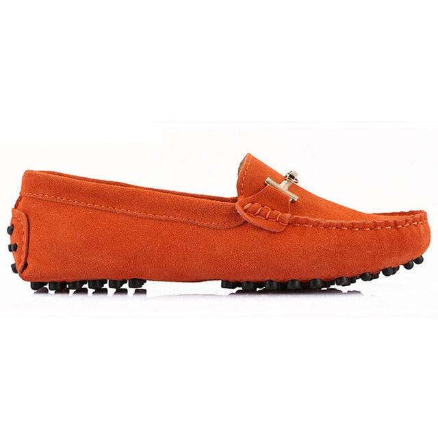 Trending Women's Genuine Leather Flat Shoes - Casual Loafers Slip On - Lady Driving Shoes (FS)(CD)(F40)(F42)