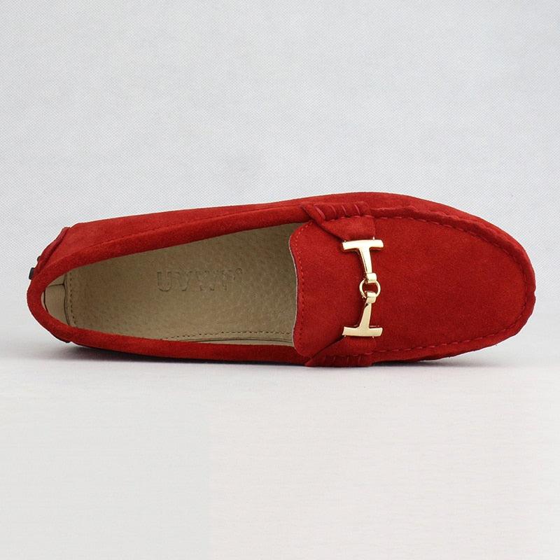 Trending Women's Genuine Leather Flat Shoes - Casual Loafers Slip On - Lady Driving Shoes (FS)(CD)(F40)(F42)